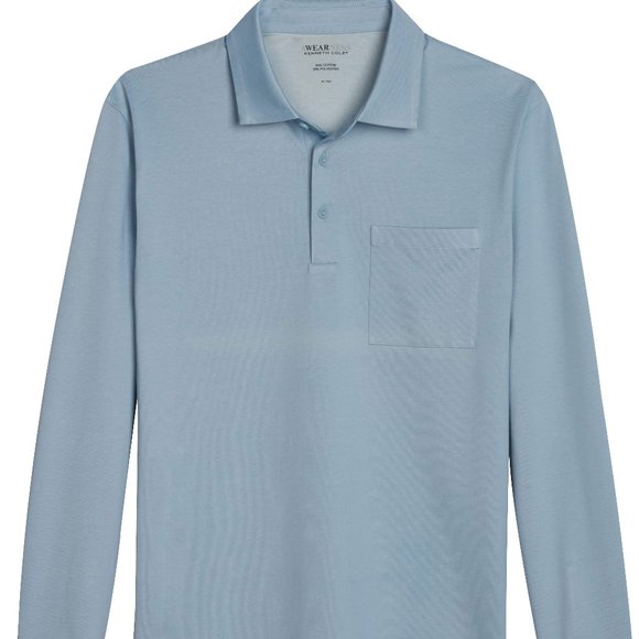 Kenneth Cole Men's Slim Fit Jersey Polo Shirt Size 3XLT NWT Long Sleeves Blue - Picture 1 of 7